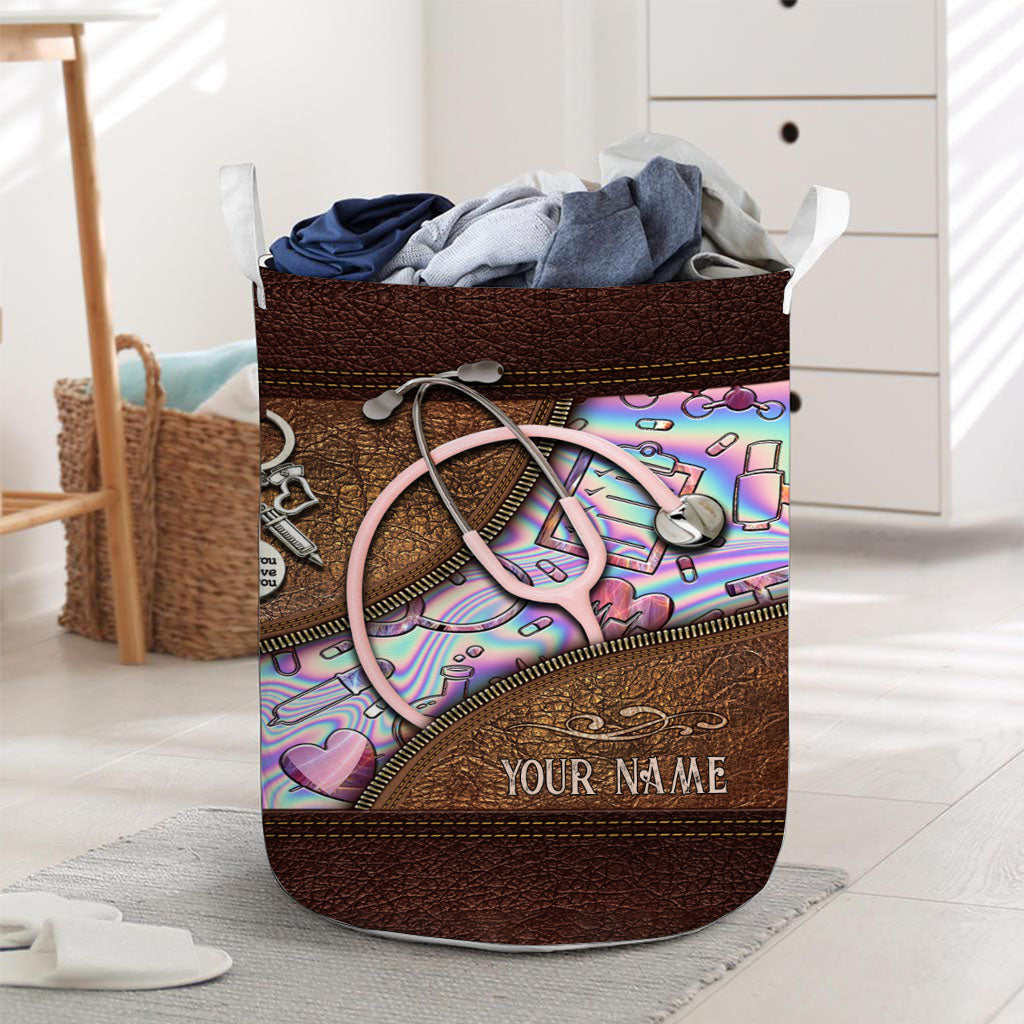 Pink Stethoscope - Personalized Nurse Storage Basket