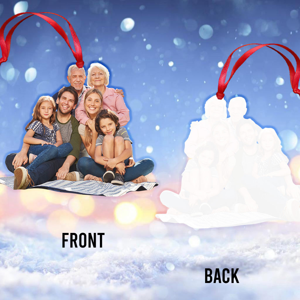 Upload Photo Gift For Grandparents - Gift for grandma, grandpa - Personalized Transparent Ornament