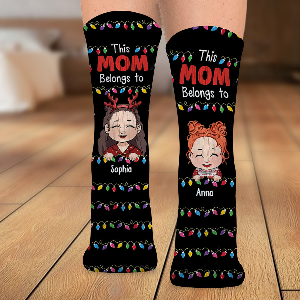 This Mom/ Grandma Belongs To - Gift for grandma, mom - Personalized Socks