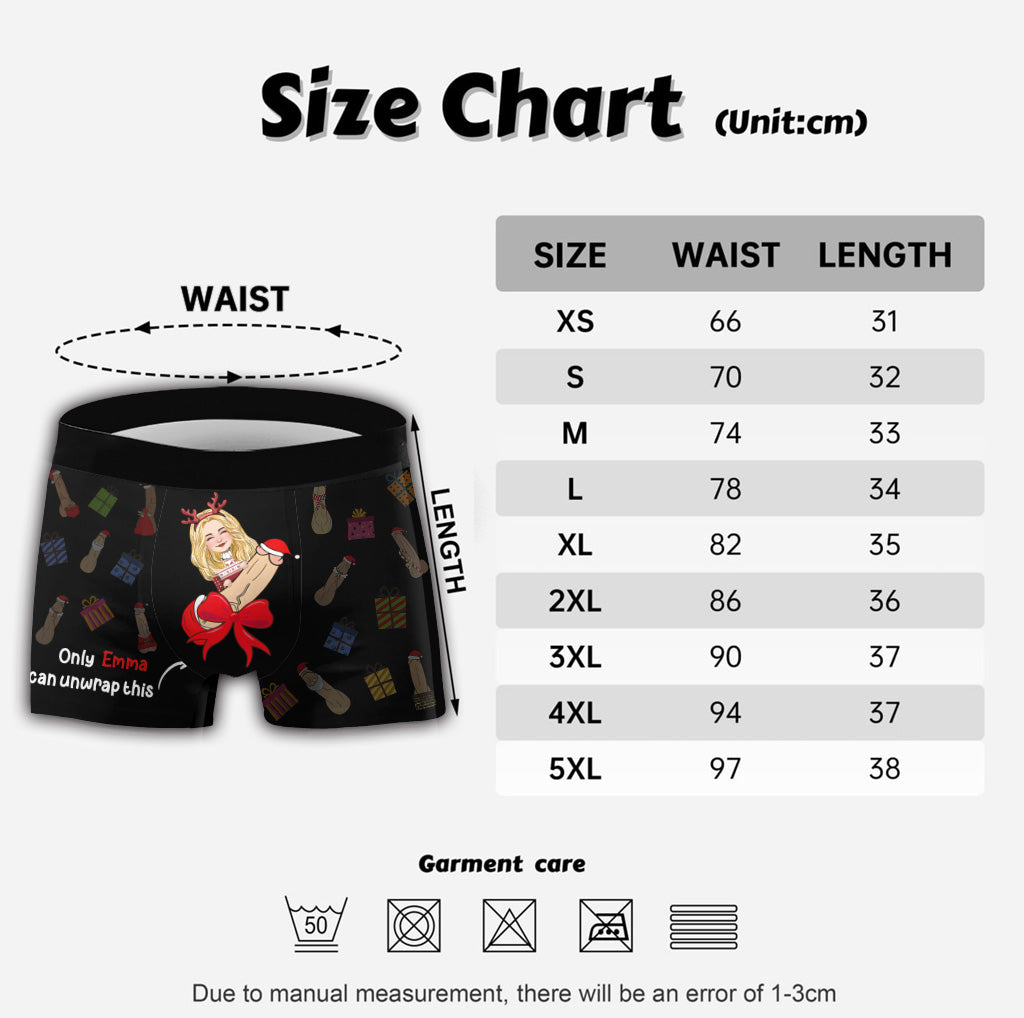 Unwrap This - Personalized Couple Men Boxer Briefs