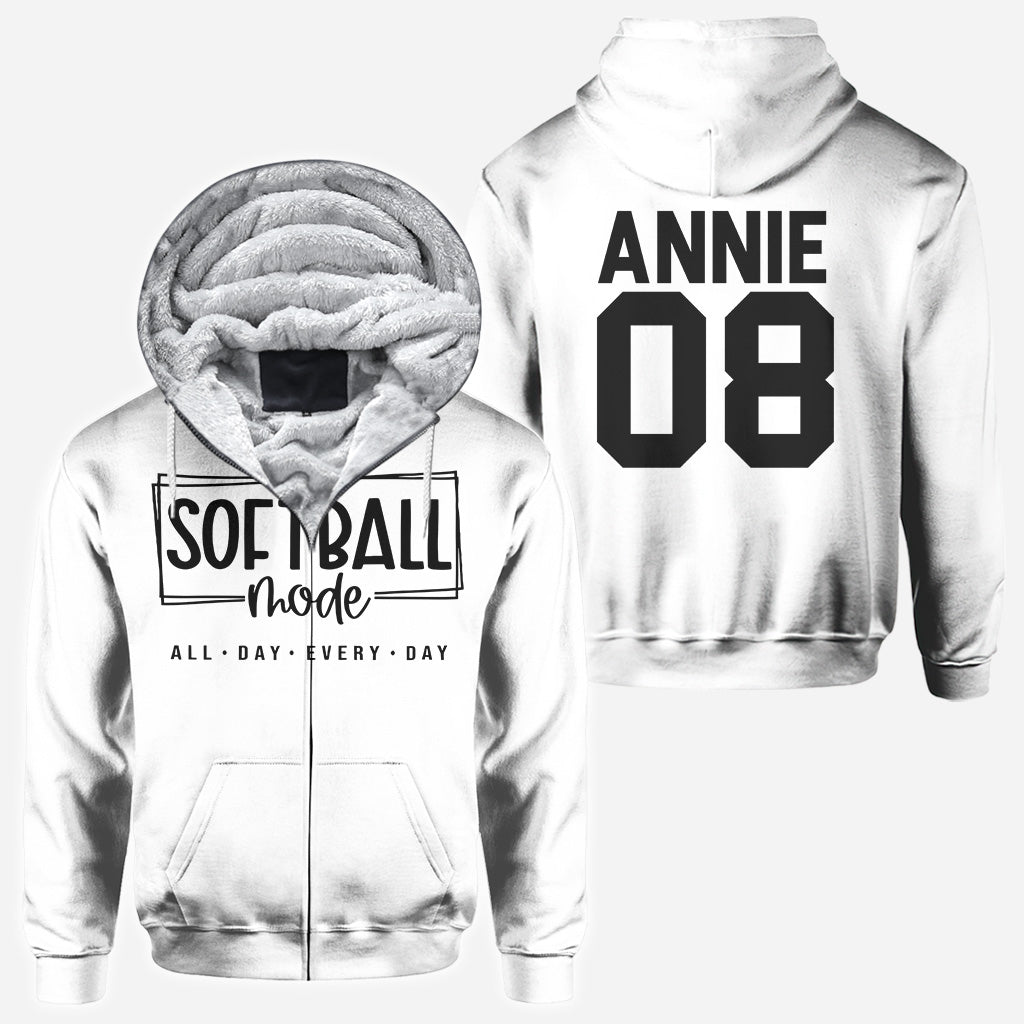 Sofball Mode All Day - Personalized Softball All Over Shirt