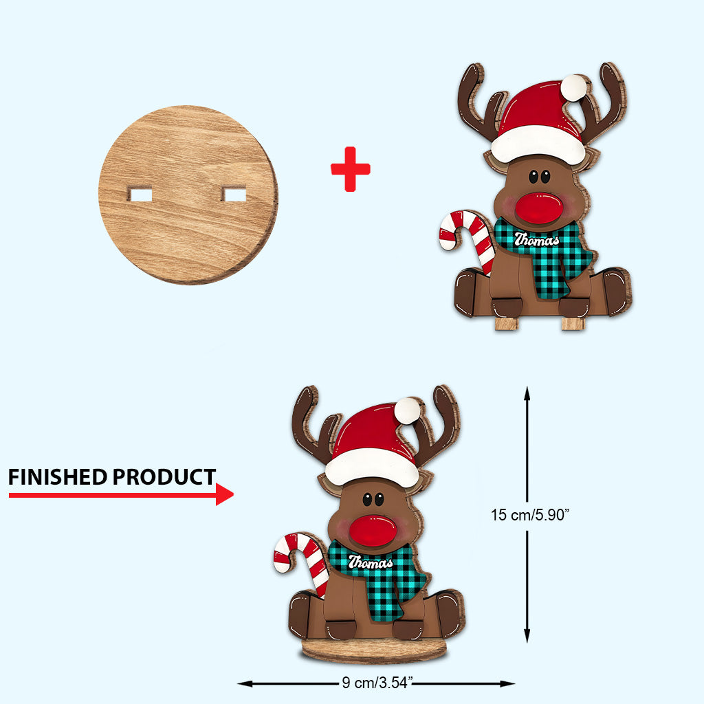 Merry Christmas - Personalized Family Freestanding Wood Plaque