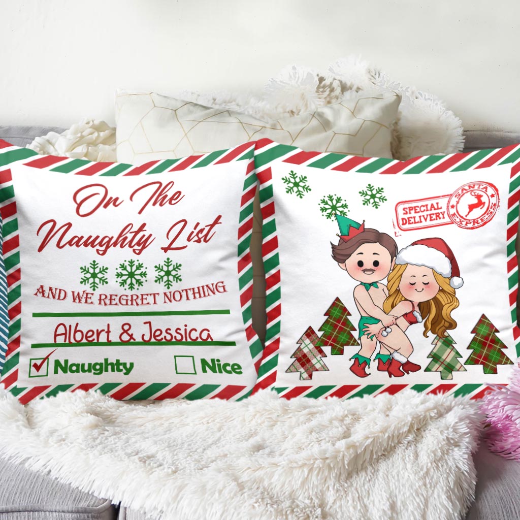 North Pole Mail Service - Personalized Couple Throw Pillow