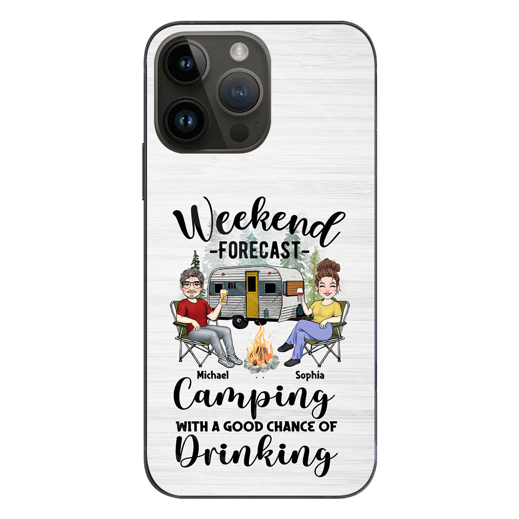 Weekend Forecast - Personalized Camping Clear Phone Case