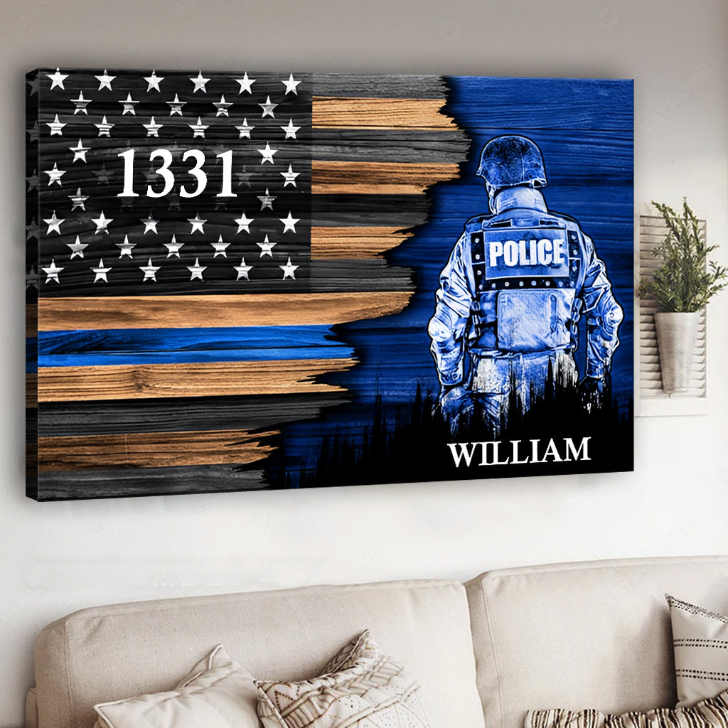 My Hero - Personalized Police Officer Canvas And Poster