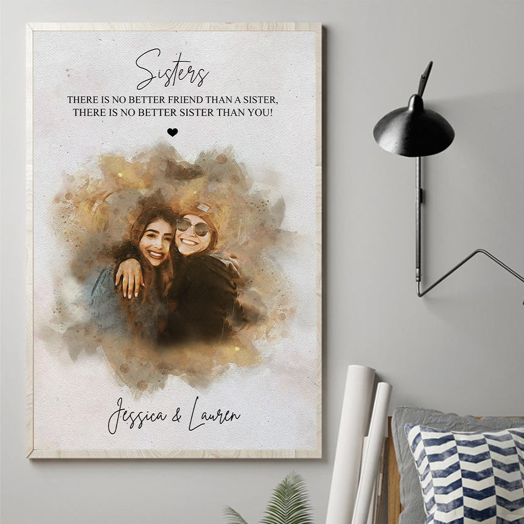 No Better Friend - Personalized Sibling Canvas And Poster