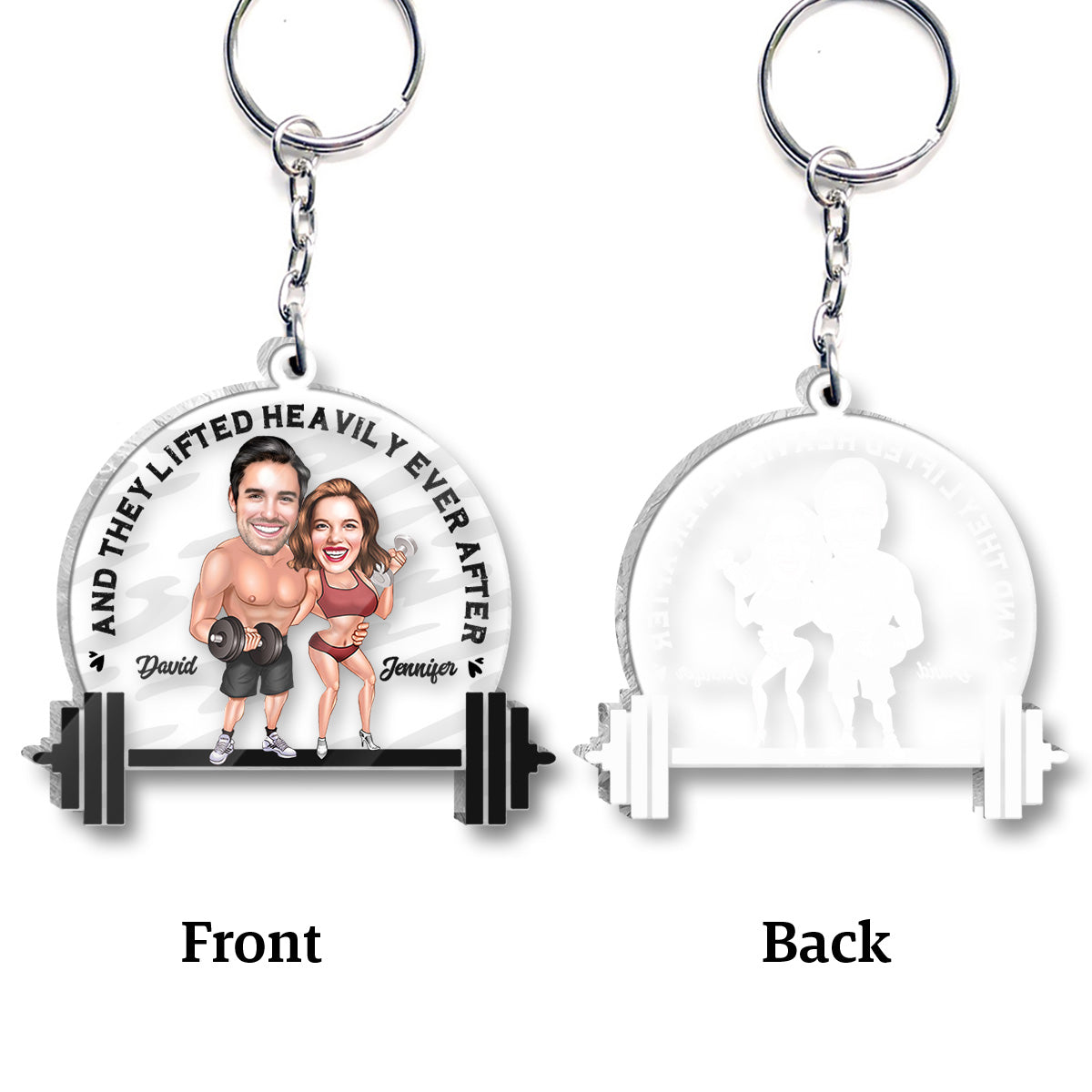 They Lifted Heavily Ever After - Personalized Fitness Keychain