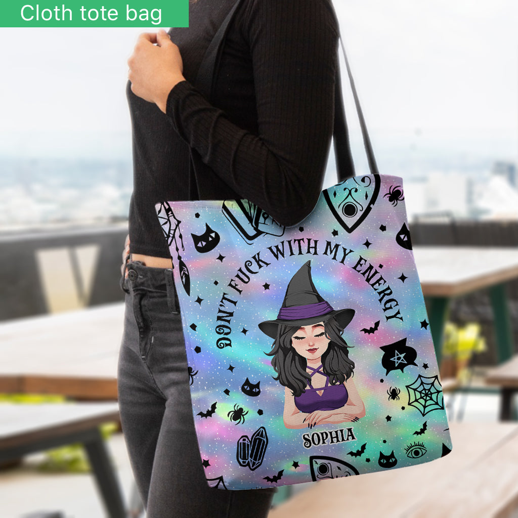 Don't F With My Energy - Personalized Witch Tote Bag