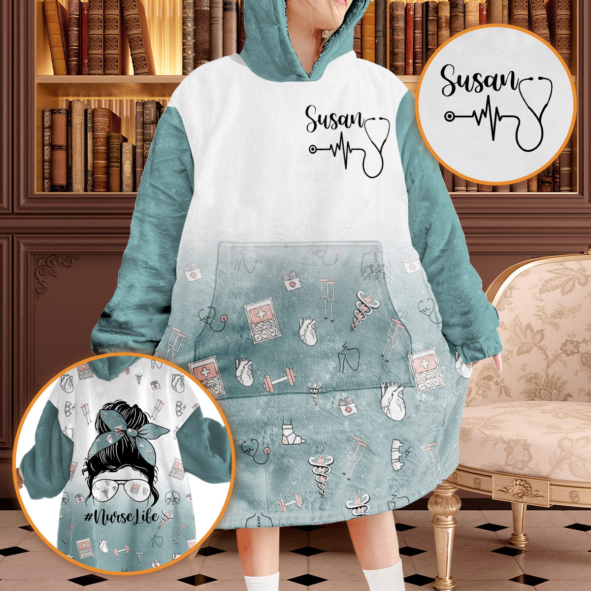 Nurse Jacket - Personalized Nurse Blanket Hoodie