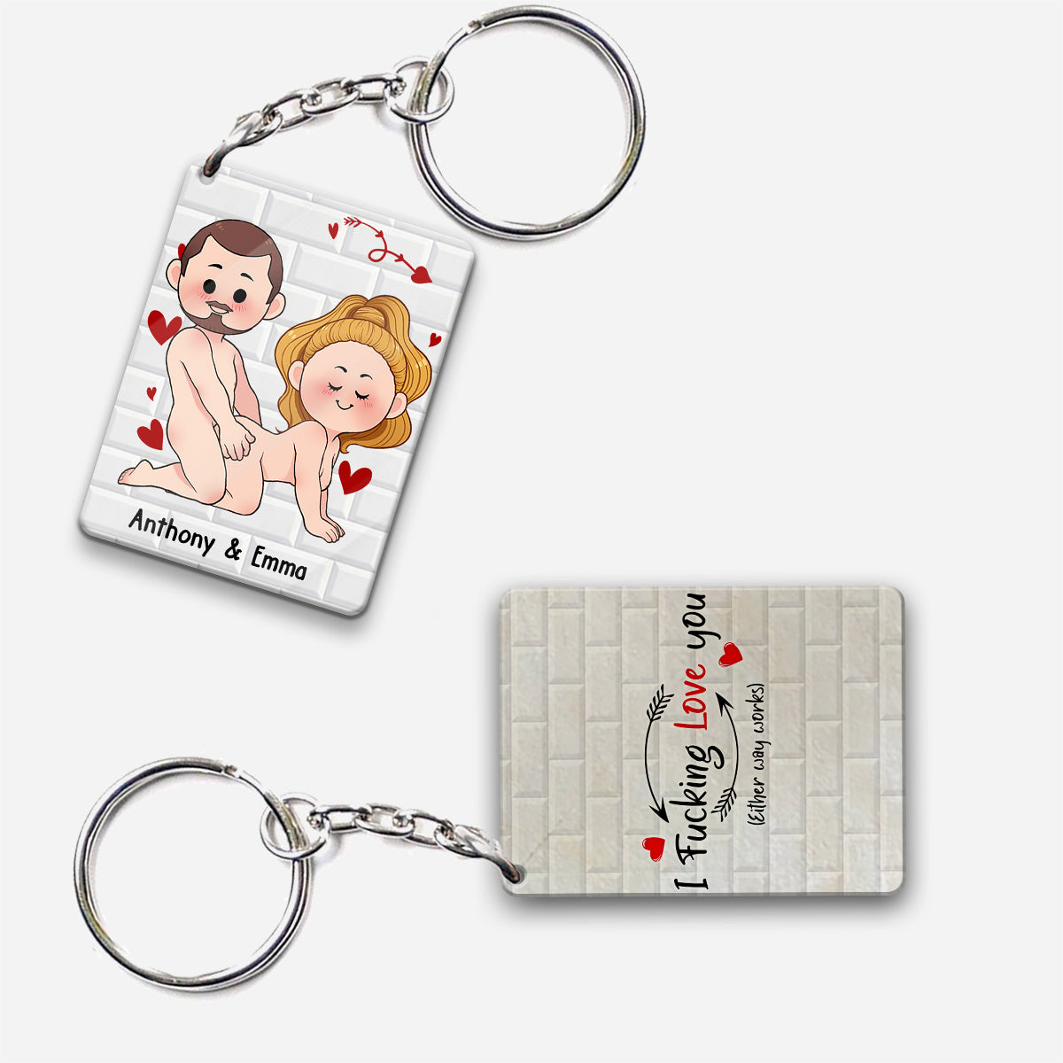 I Just Want You To Be Happy - Couple gift for husband, wife, boyfriend, girlfriend - Personalized Keychain