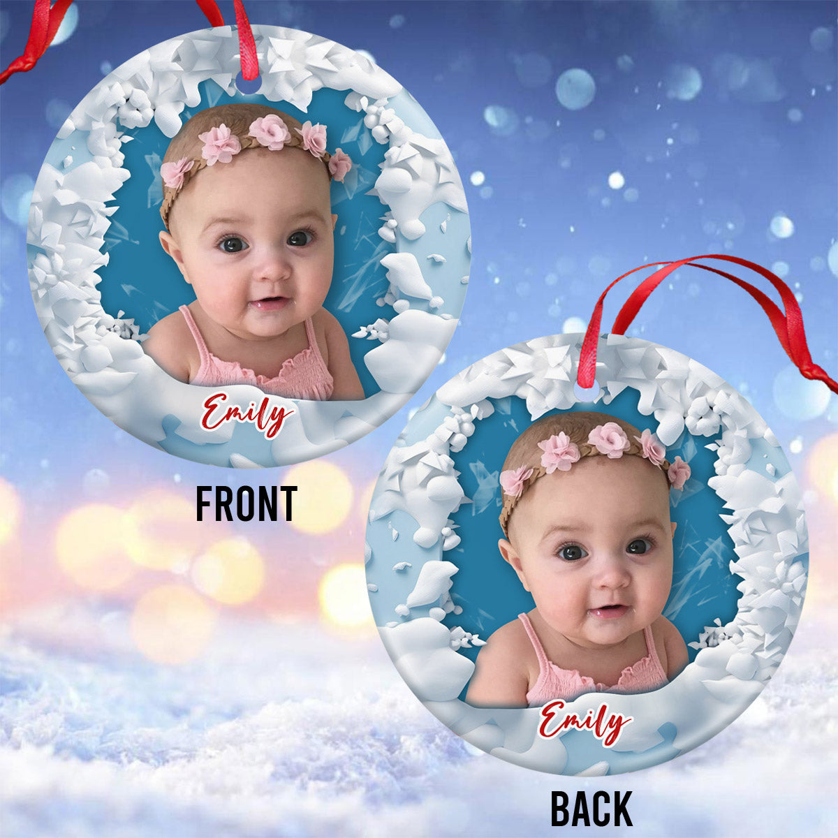 My Kids - Personalized Kid Ceramic Circle Ornament