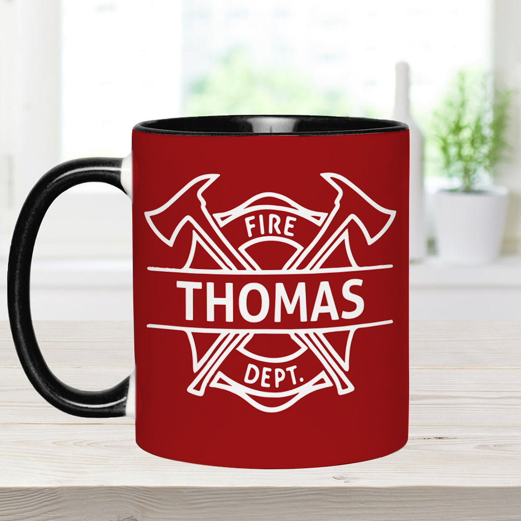I Spray Water - Personalized Firefighter Accent Mug