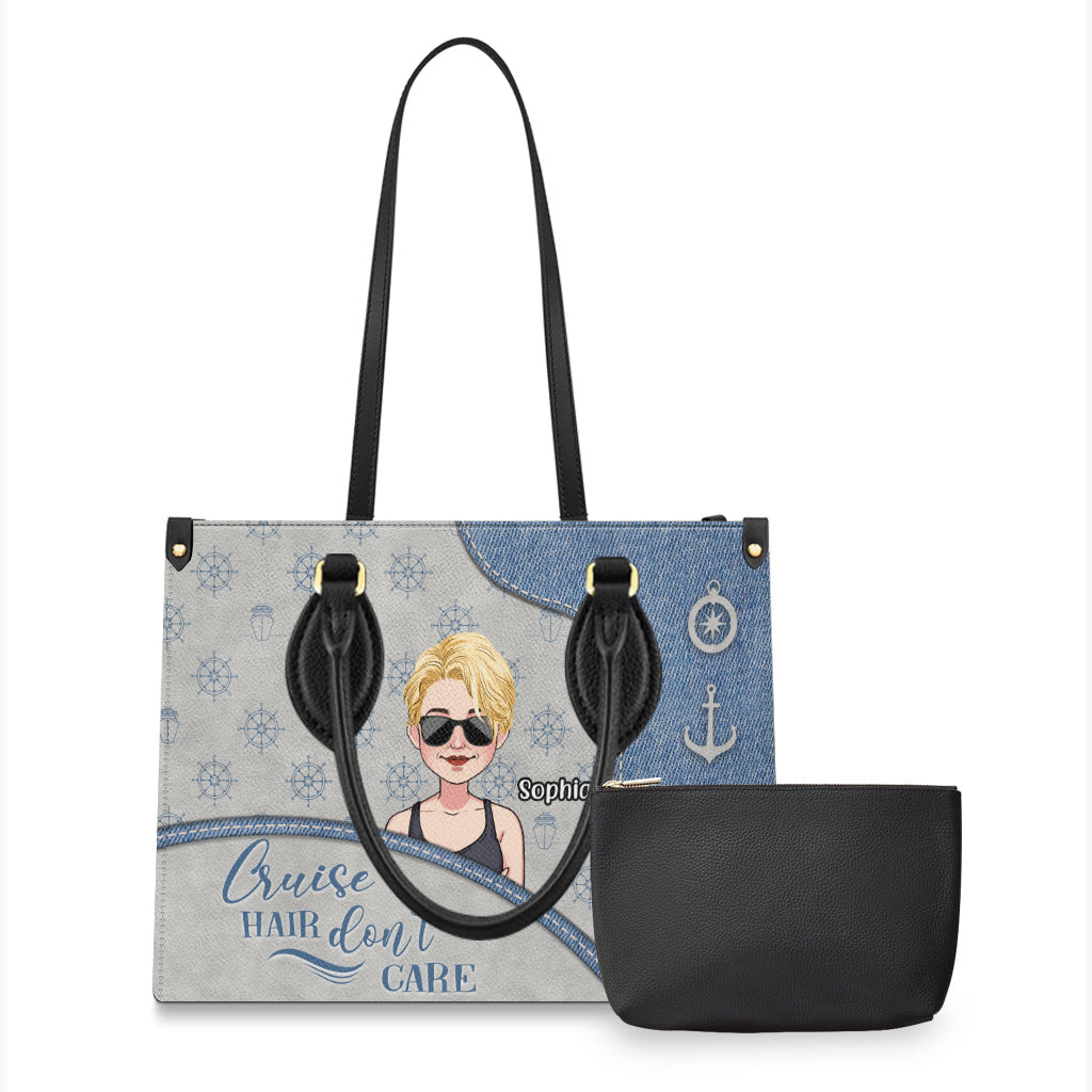 Cruise Hair Don't Care - Personalized Cruising Leather Handbag