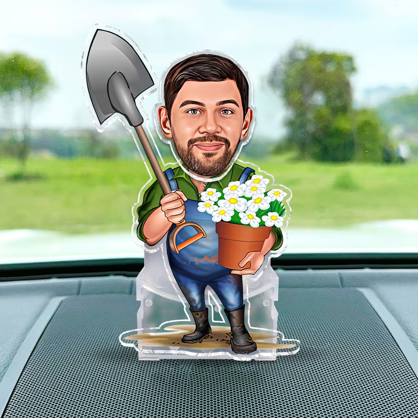 Gardener Caricature - Personalized Gardening Custom Shaking Head