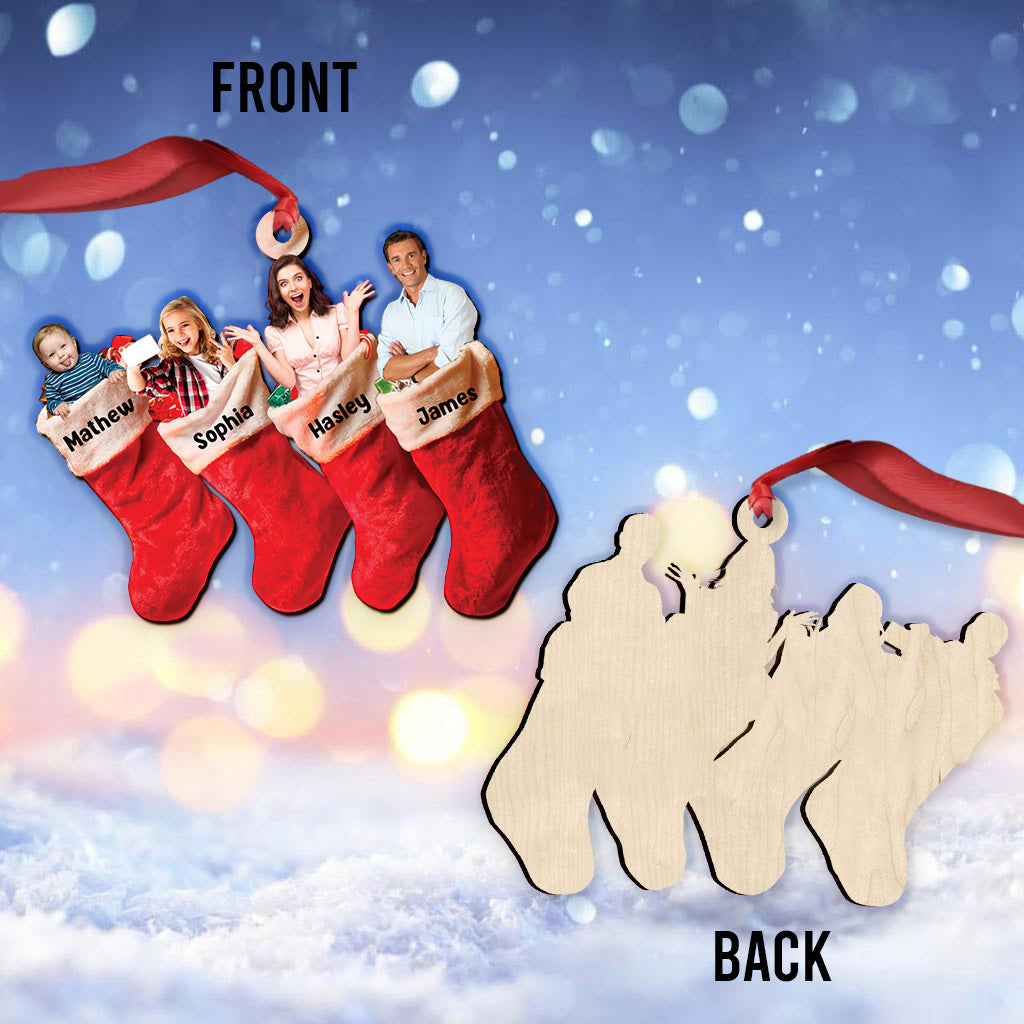 Family Stocking Stuffers Photo Inserted - Personalized Family Ornament