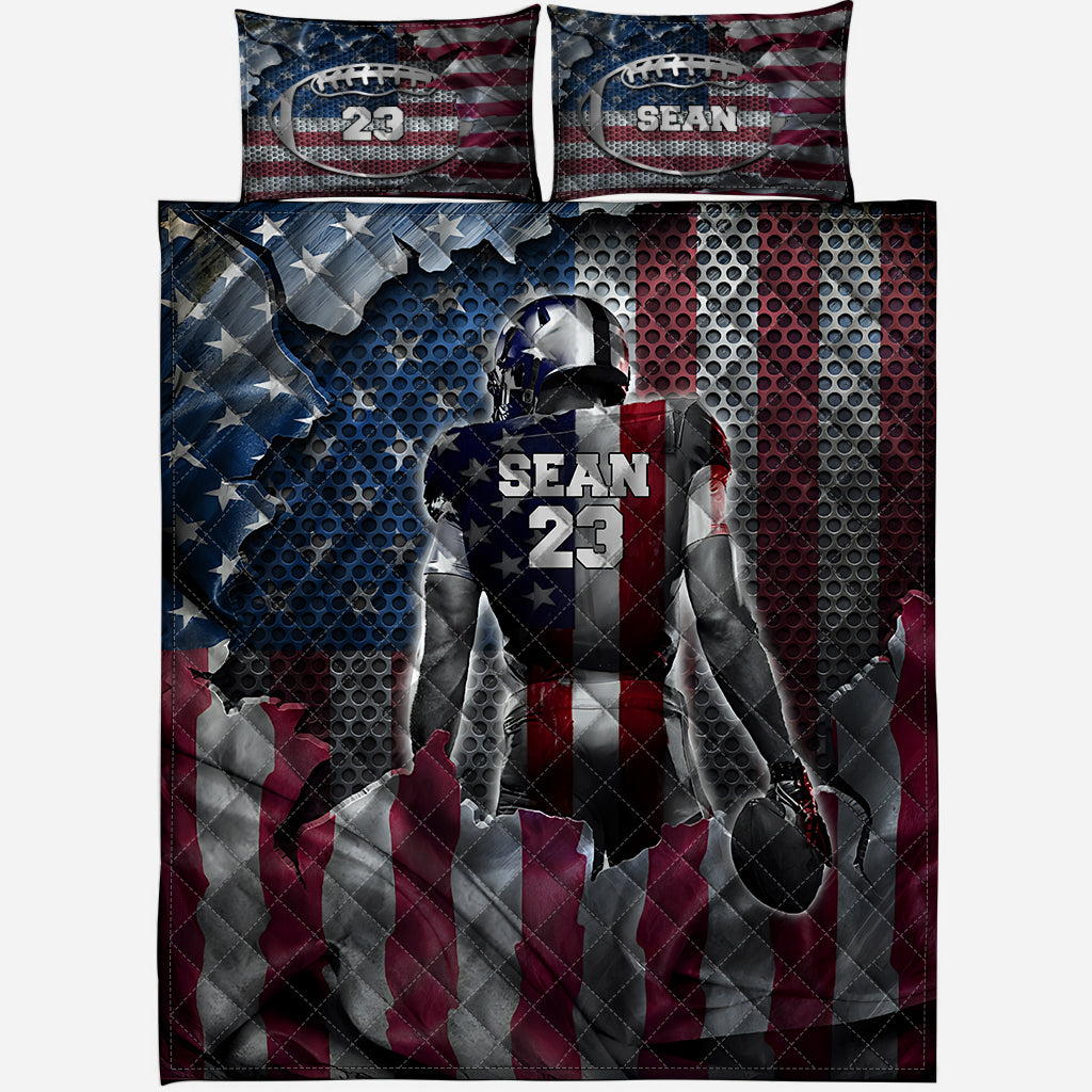 Love Football - Personalized Football Quilt Set