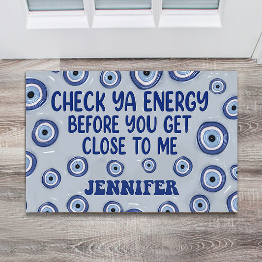 Check Ya Energy - Personalized Witch Doormat