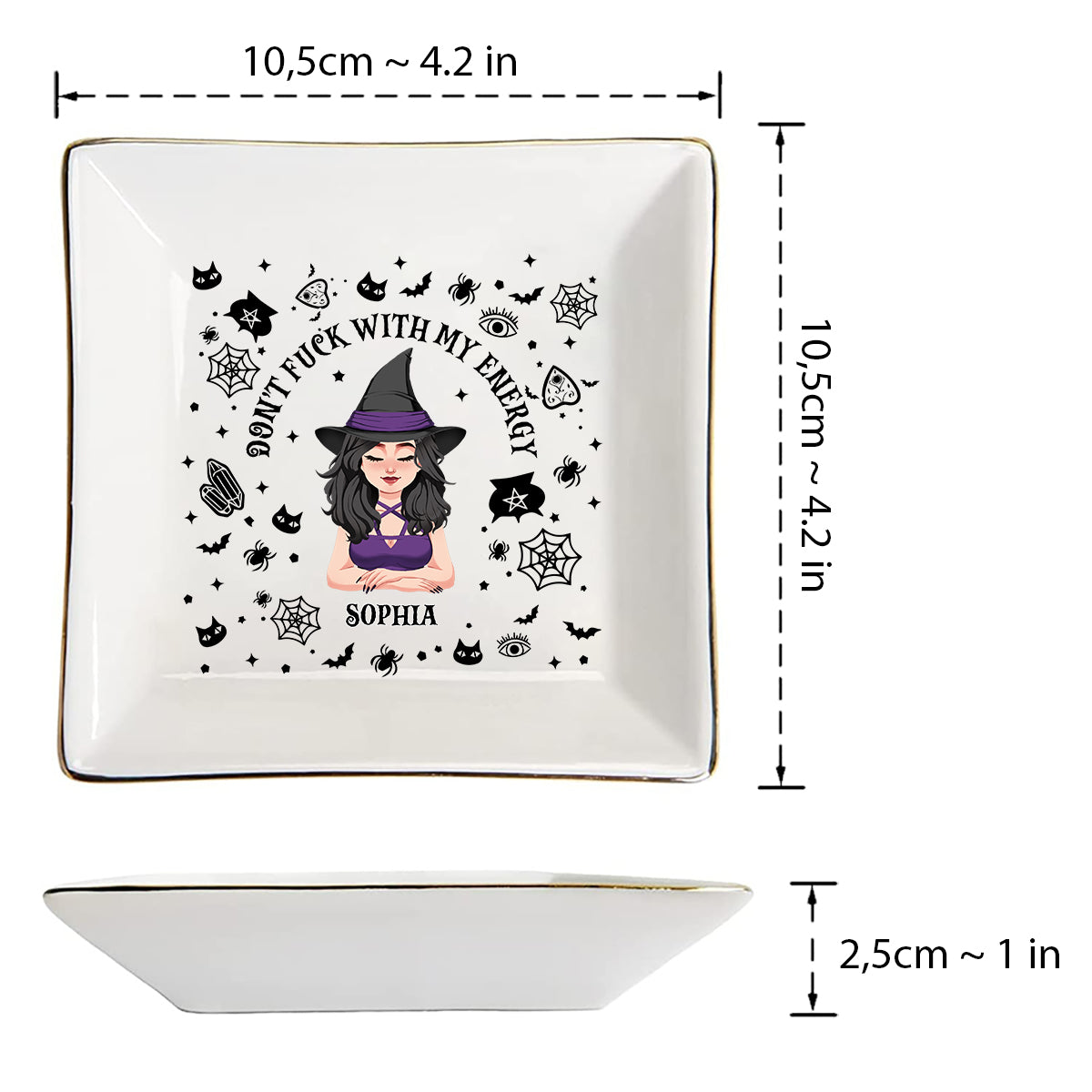Don't F With My Energy - Personalized Witch Jewelry Dish
