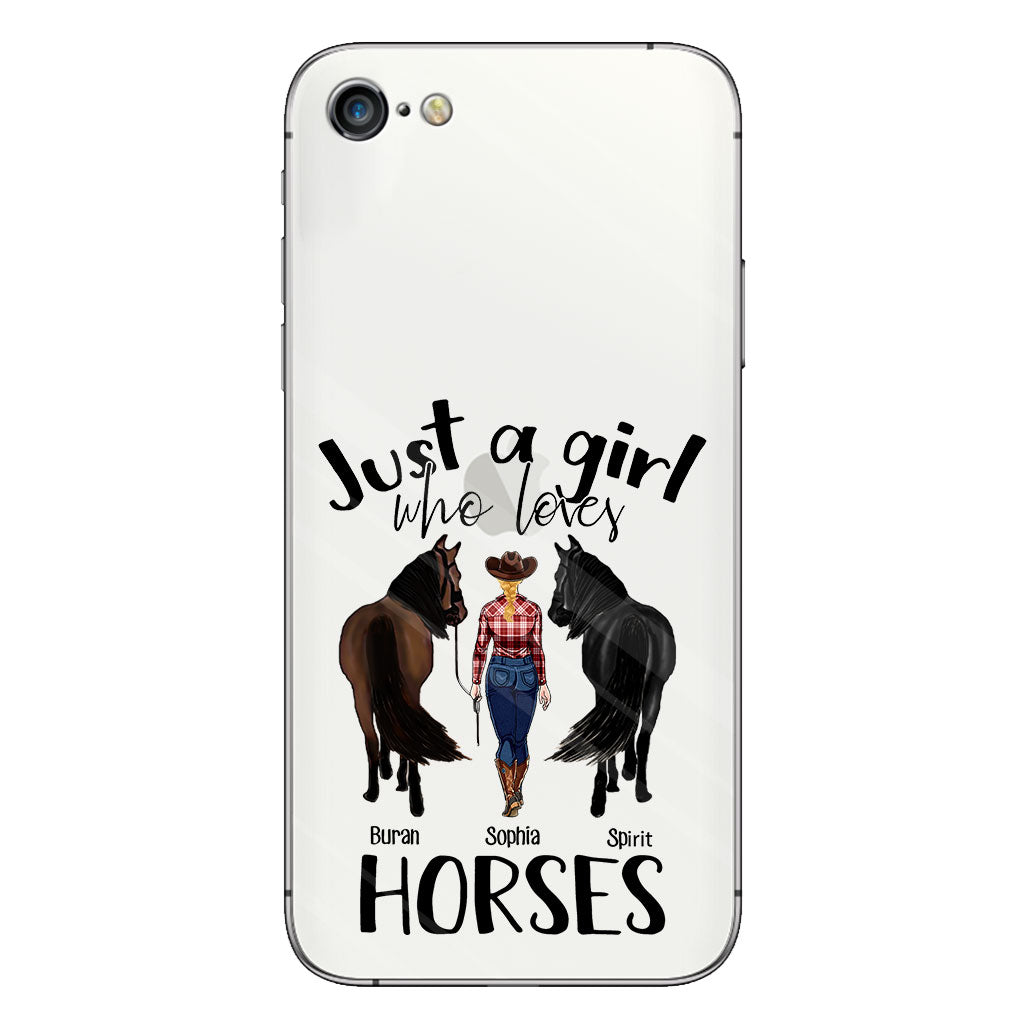 Just A Girl Who Loves Horses - Personalized Horse Clear Phone Case