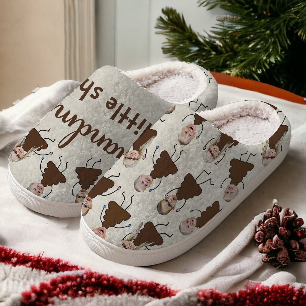 Grandma's Little Shits - Gift for grandma - Personalized Slippers