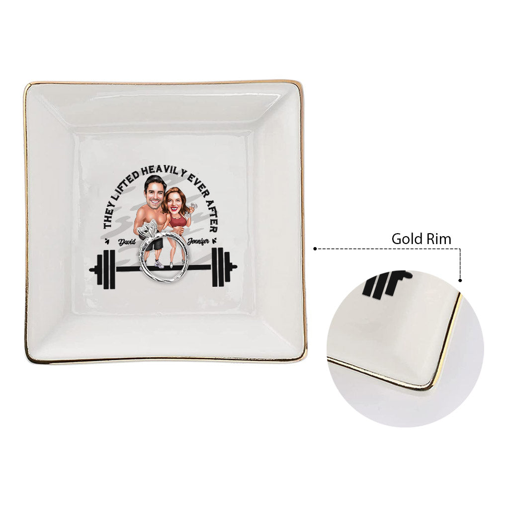 They Lifted Heavily Ever After - Personalized Fitness Jewelry Dish