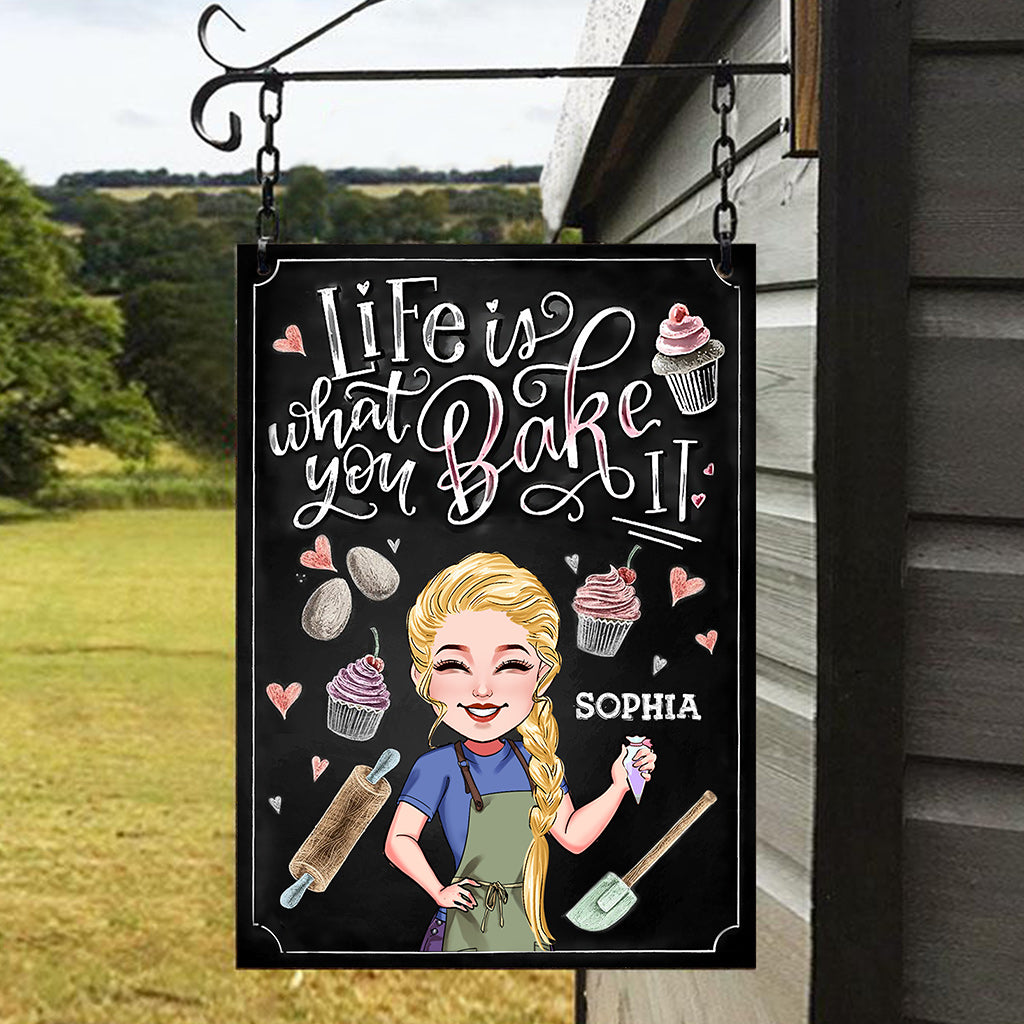 Life Is What You Bake It - Personalized Baking Rectangle Metal Sign