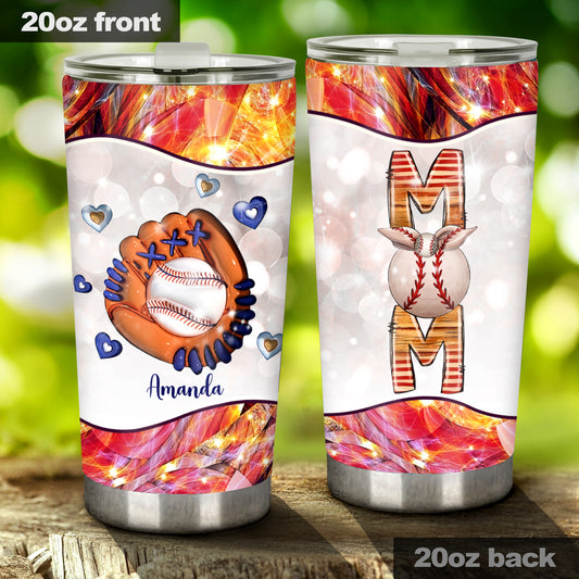 BaseballSoftball Mom - Personalized Baseball Tumbler