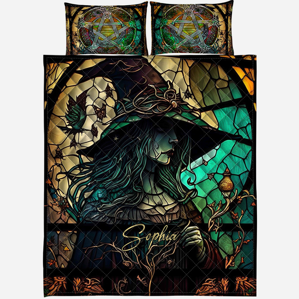 Mysterious Witch - Personalized Witch Quilt Set