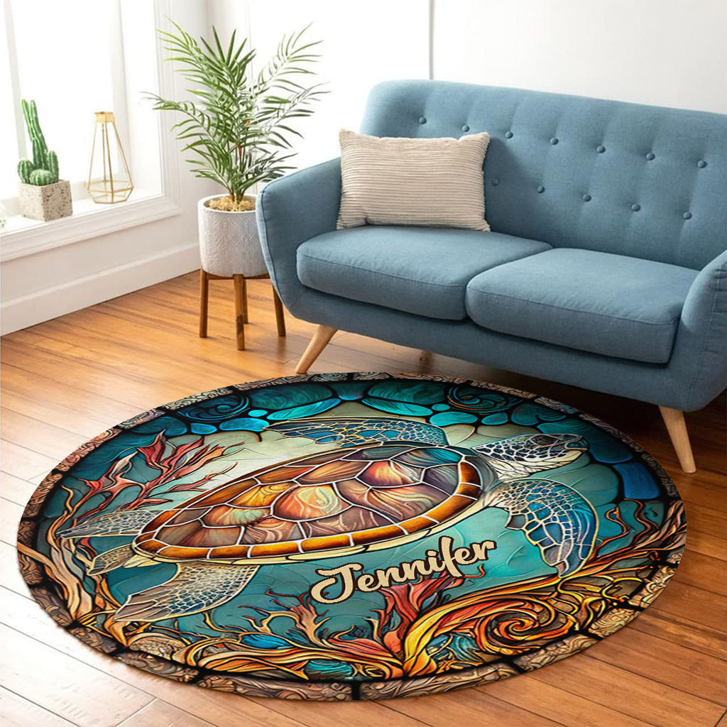 Love Turtles - Personalized Turtle Round Rug