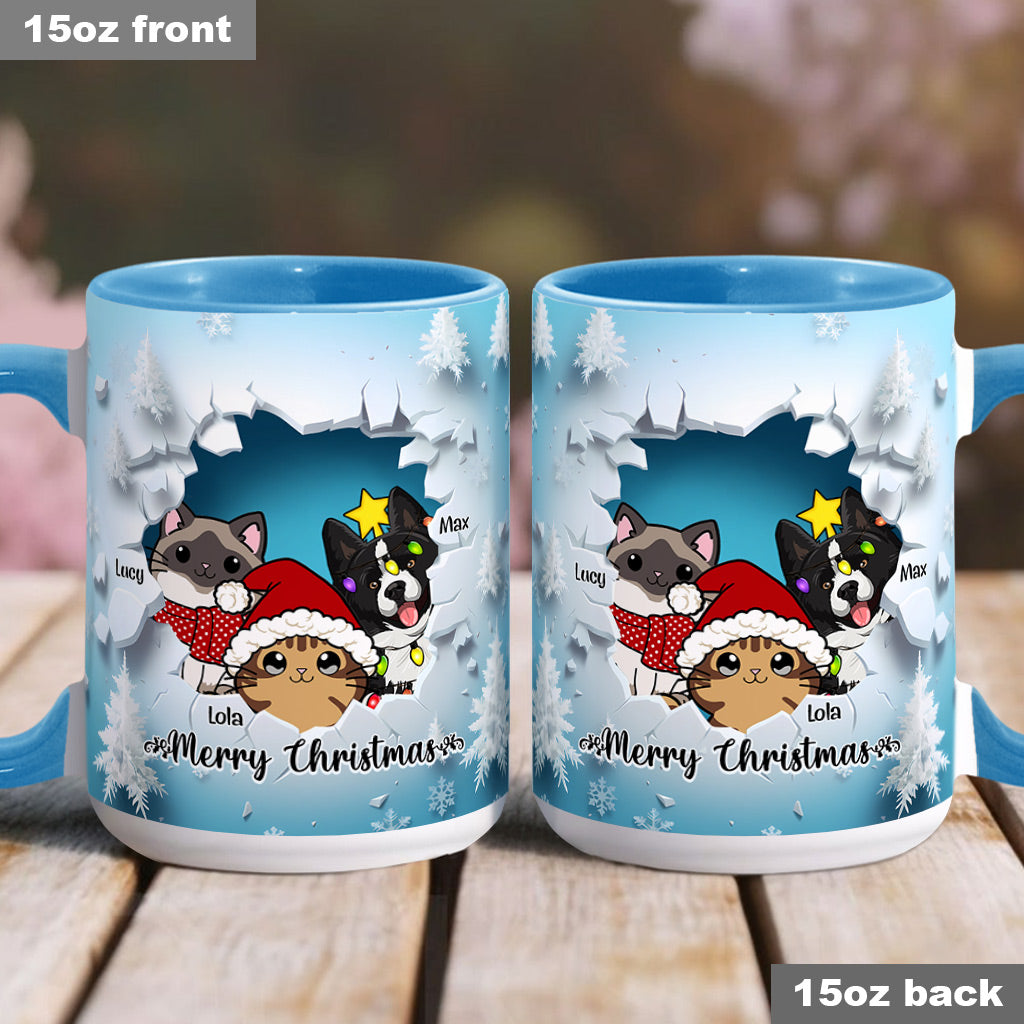 Meowy Christmas - Personalized Cat Accent Mug