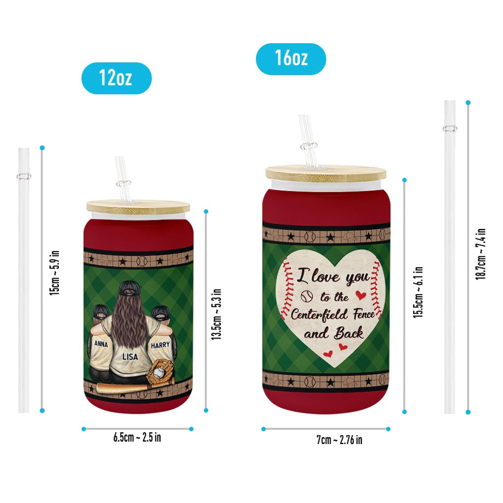 My Heart Is On That Field - Personalized Baseball Can Glass