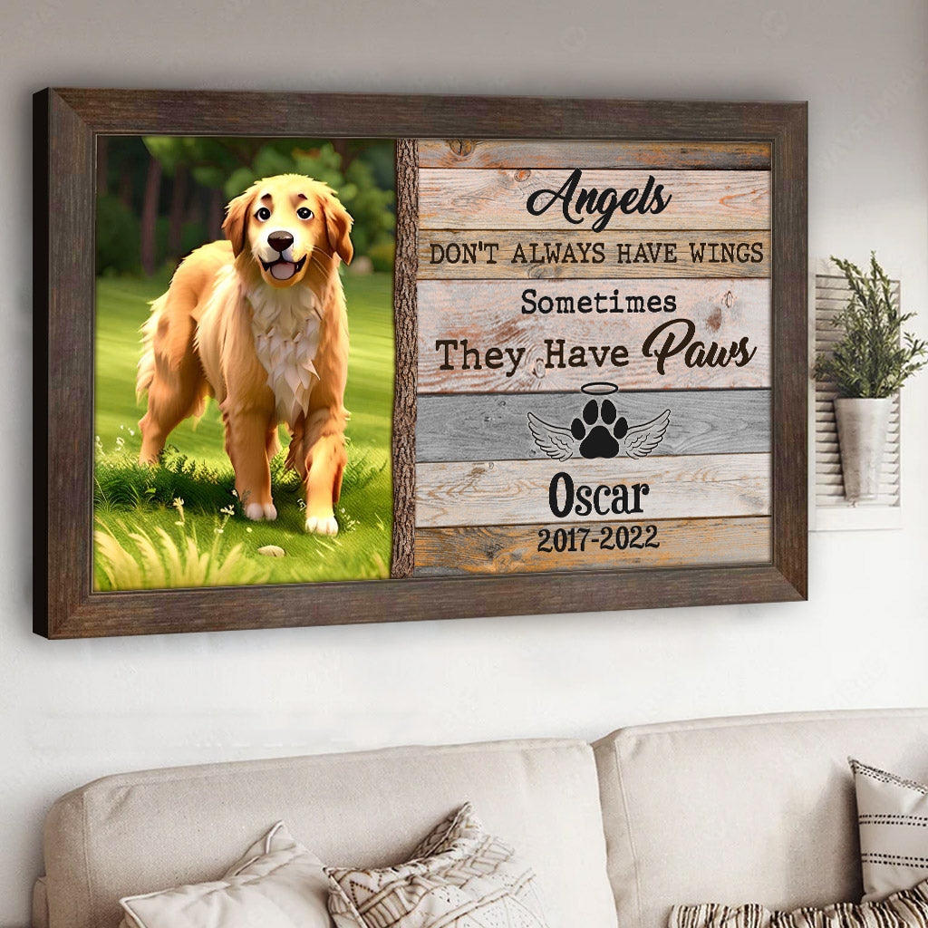 Angels Don't Always Have Wings - Personalized Dog Canvas And Poster