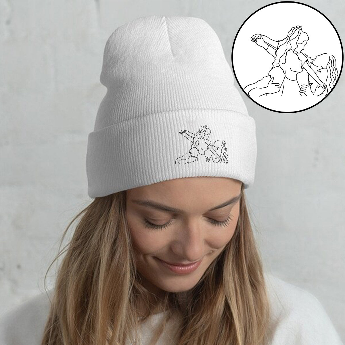 Custom Photo - Personalized Family Embroidered Beanie