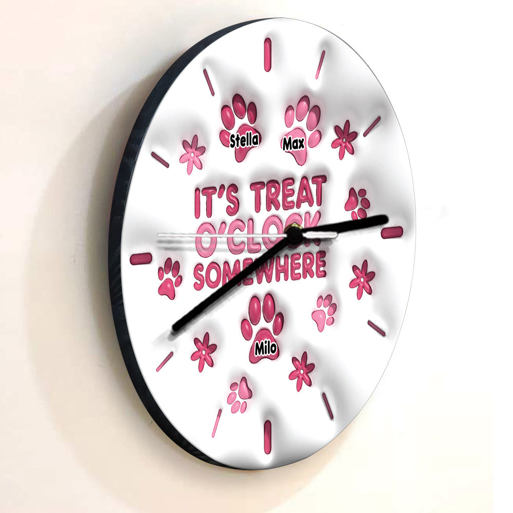 It’s Treat O’clock Somewhere - Personalized Dog Wall Clock