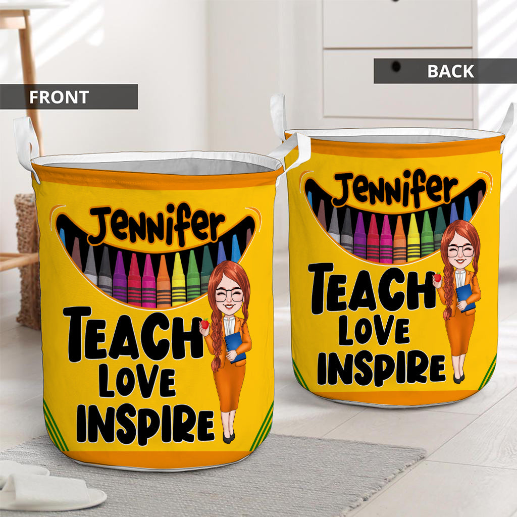 Teach Love Inspire - Personalized Teacher Storage Basket