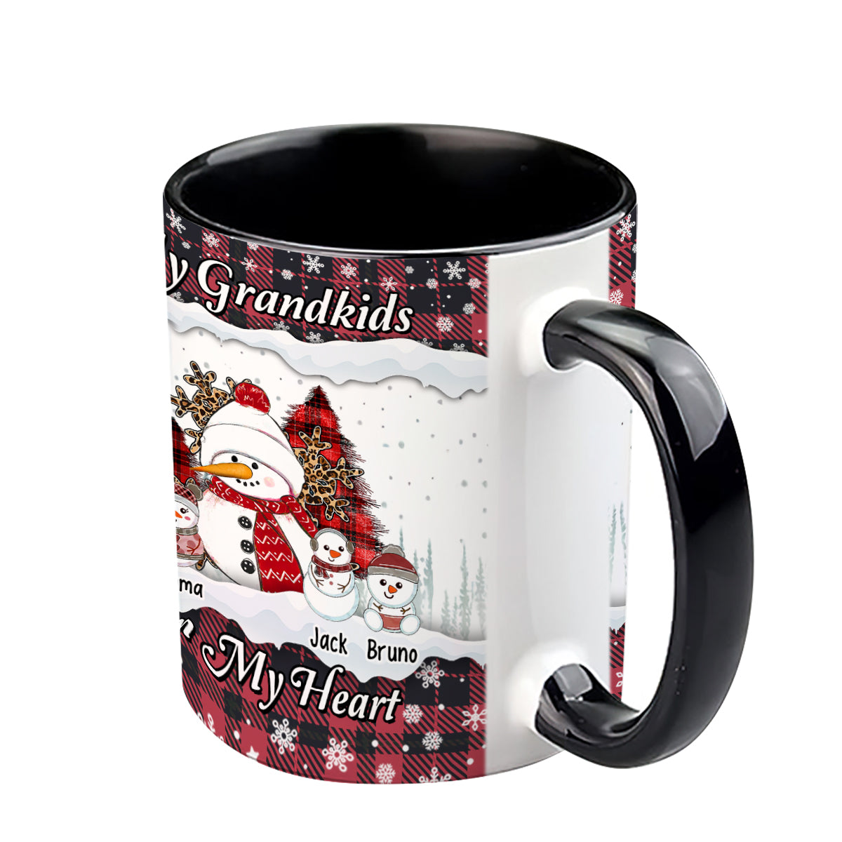 My Grandkids Warm My Heart - Personalized Grandma Accent Mug