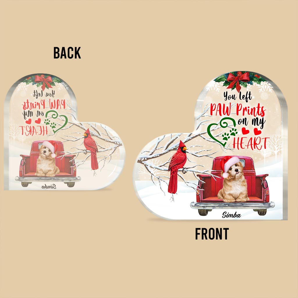 You Left Paw Prints On My Hearts - Personalized Dog Custom Shaped Acrylic Plaque