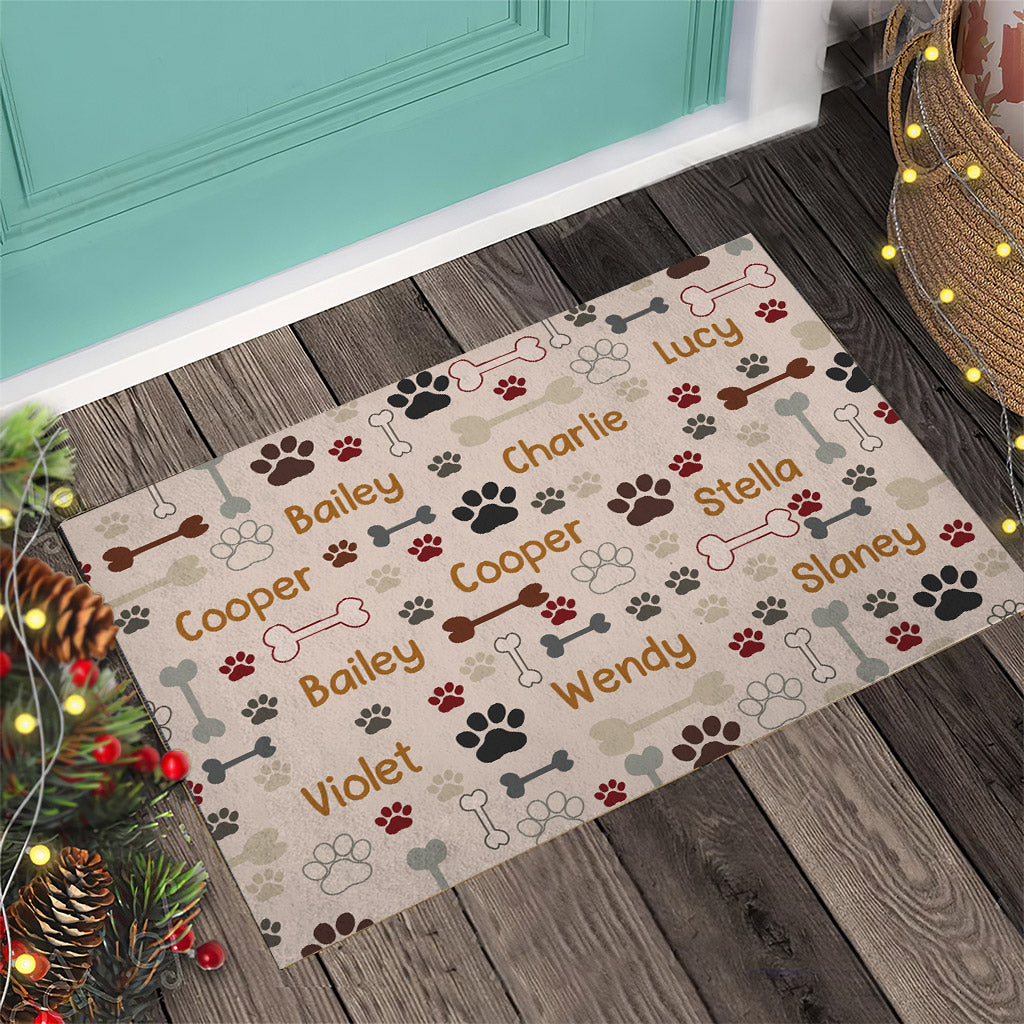 Dog Bones and Paws - Personalized Dog Doormat