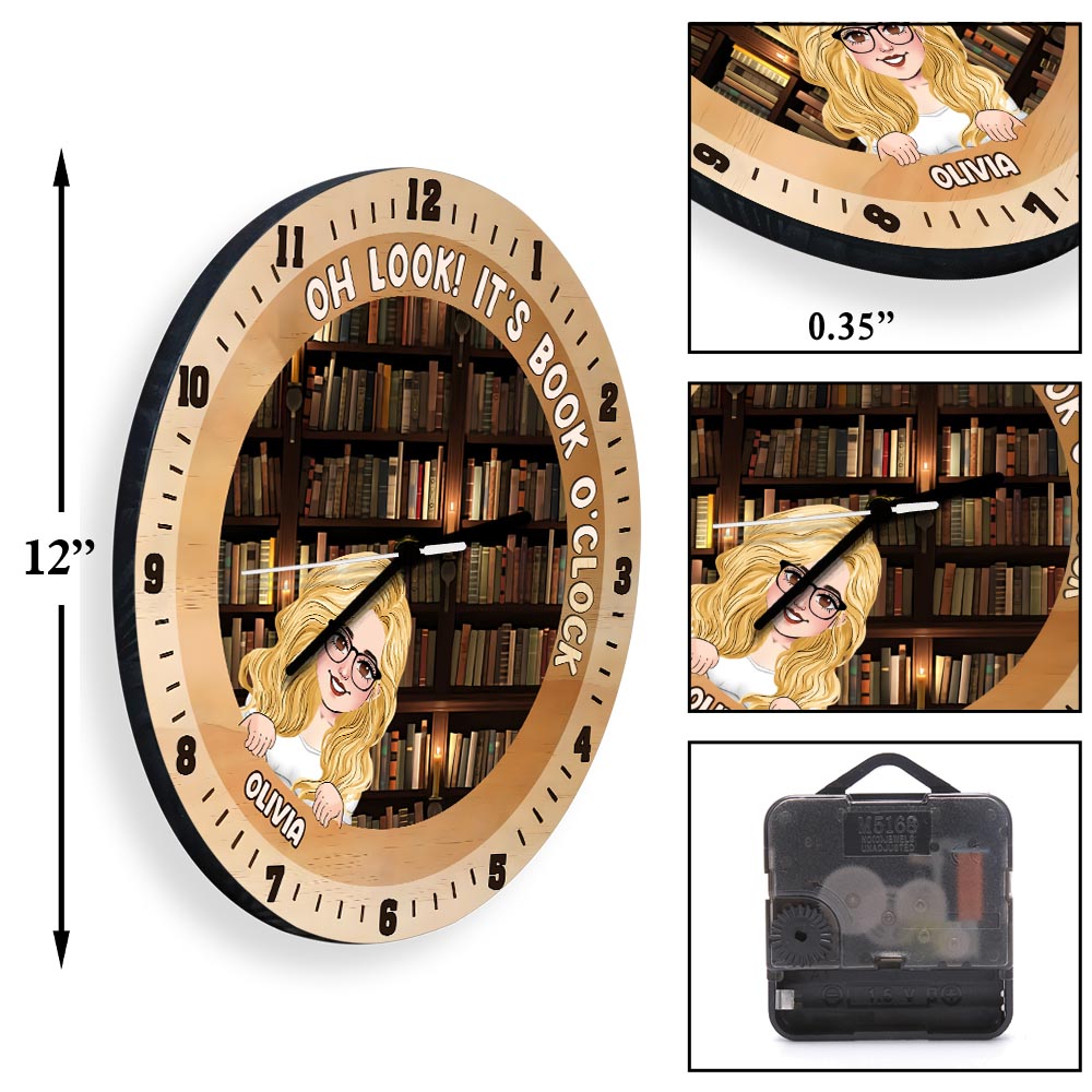 It's Book O'clock - Personalized Book Wall Clock