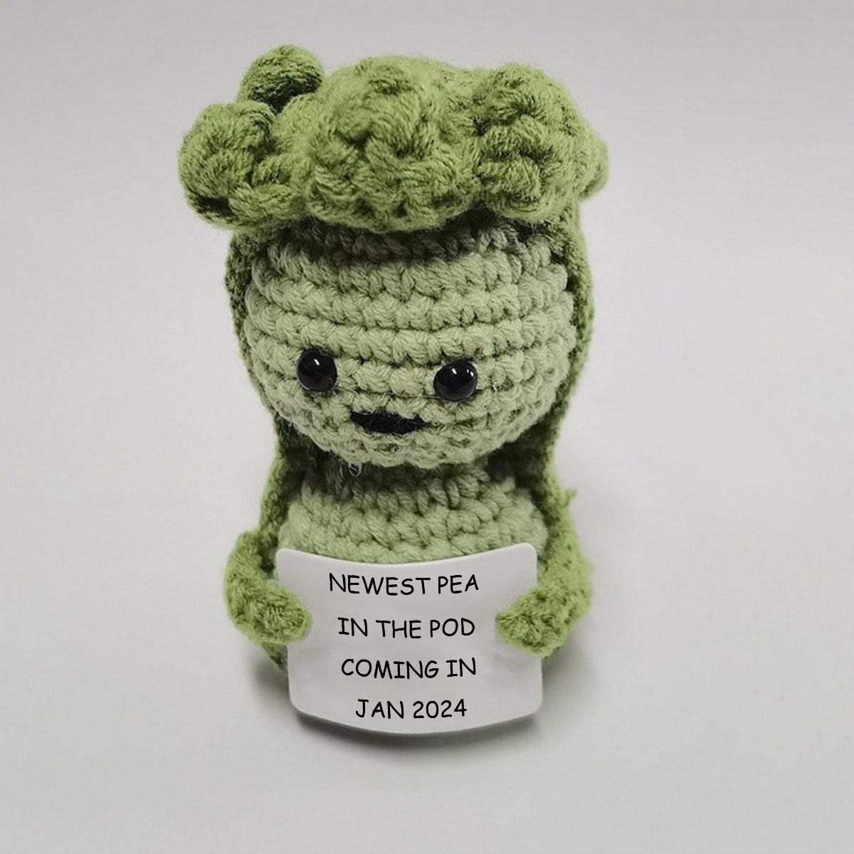 Newest Pea In The Pod - Personalized Pregnancy Hand Knitted Figurine