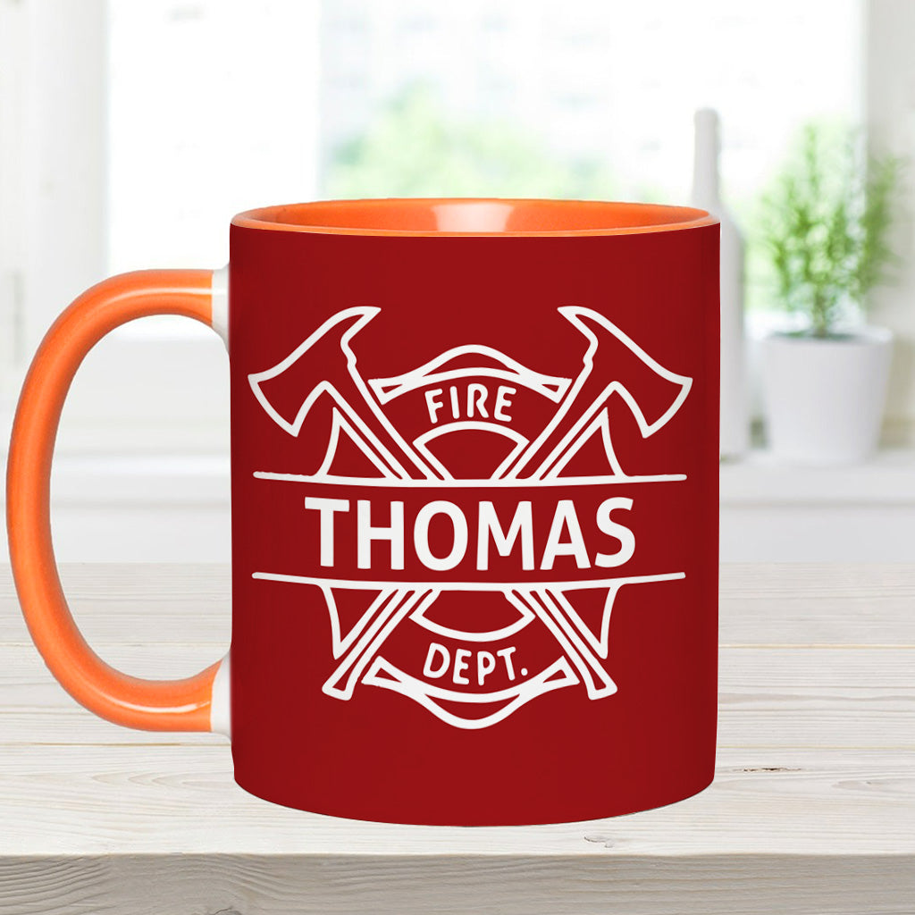 I Spray Water - Personalized Firefighter Accent Mug