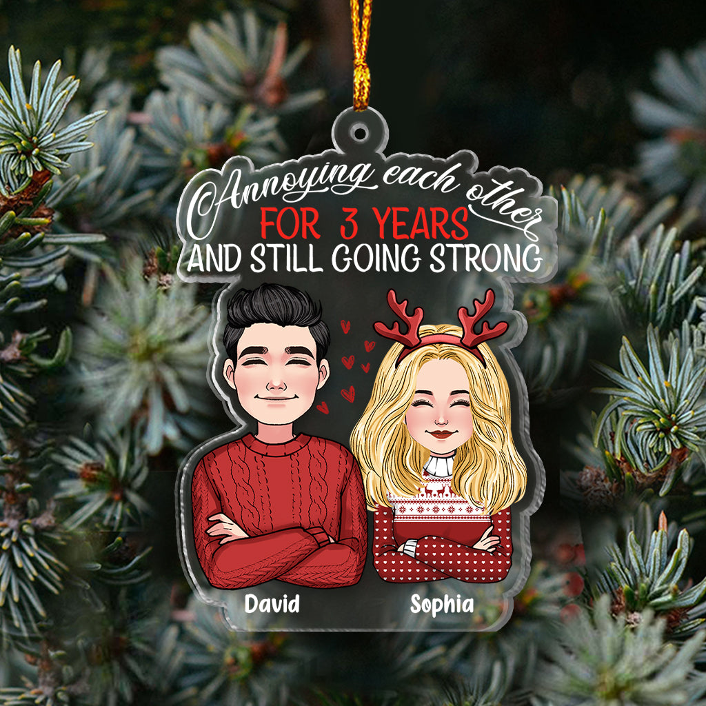 Annoying Each Other And Still Going Strong - Personalized Couple Transparent Ornament