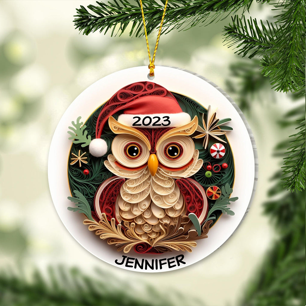 Beautiful Owl - Personalized Owl Ornament