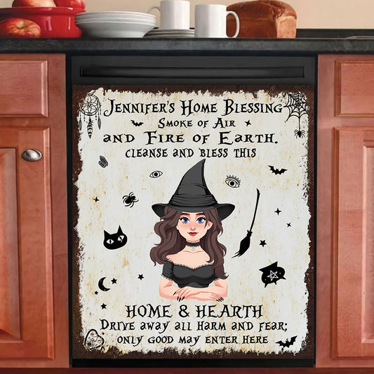 Home Blessing - Personalized Witch Dishwasher Cover