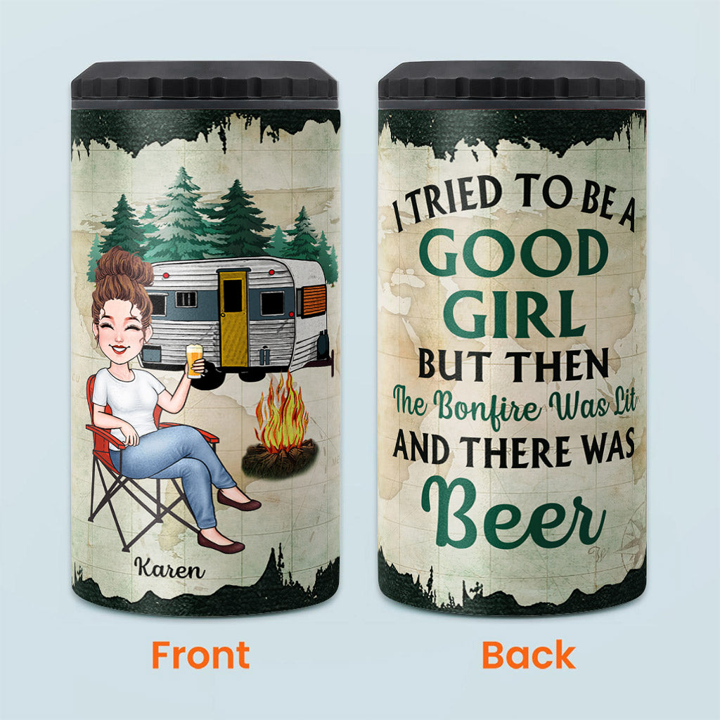 I Tried To Be A Good Girl - Personalized Camping Can Cooler