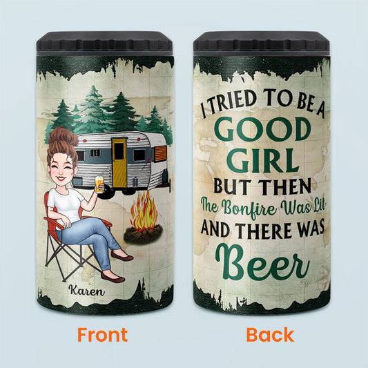 I Tried To Be A Good Girl - Personalized Camping Can Cooler