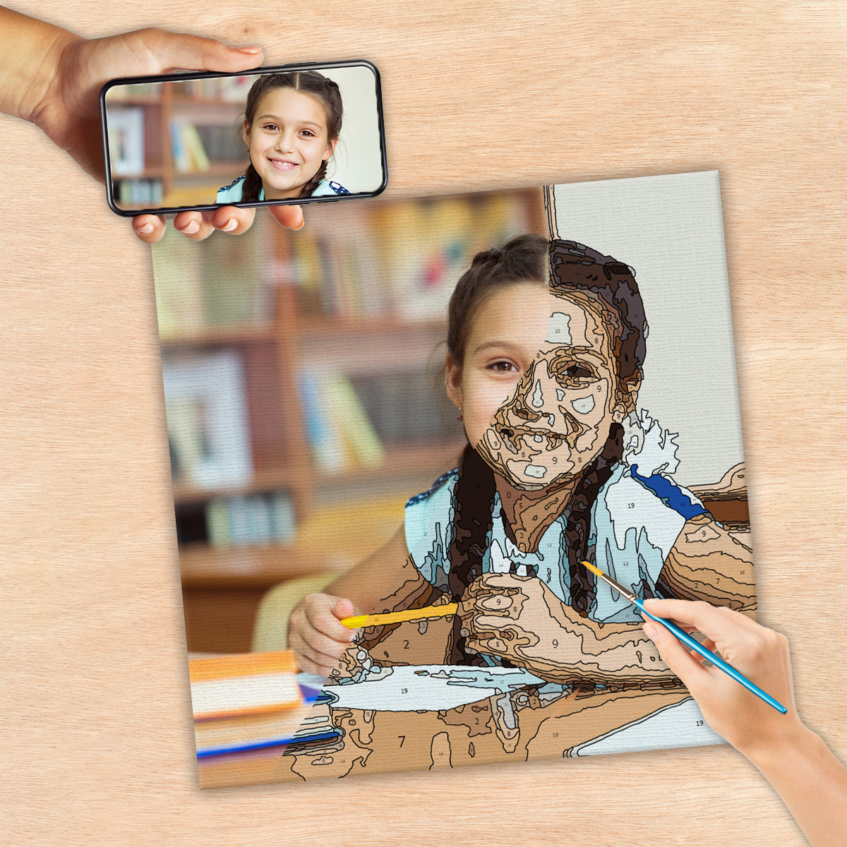 Custom Photo - Personalized Kid Paint By Numbers Kit