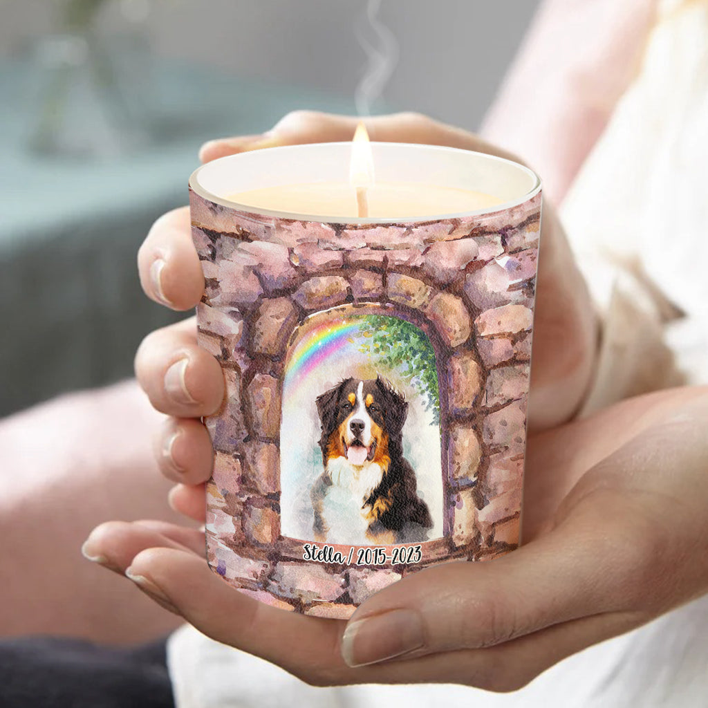 No Longer By My Side - Personalized Dog Candle With Wooden Lid