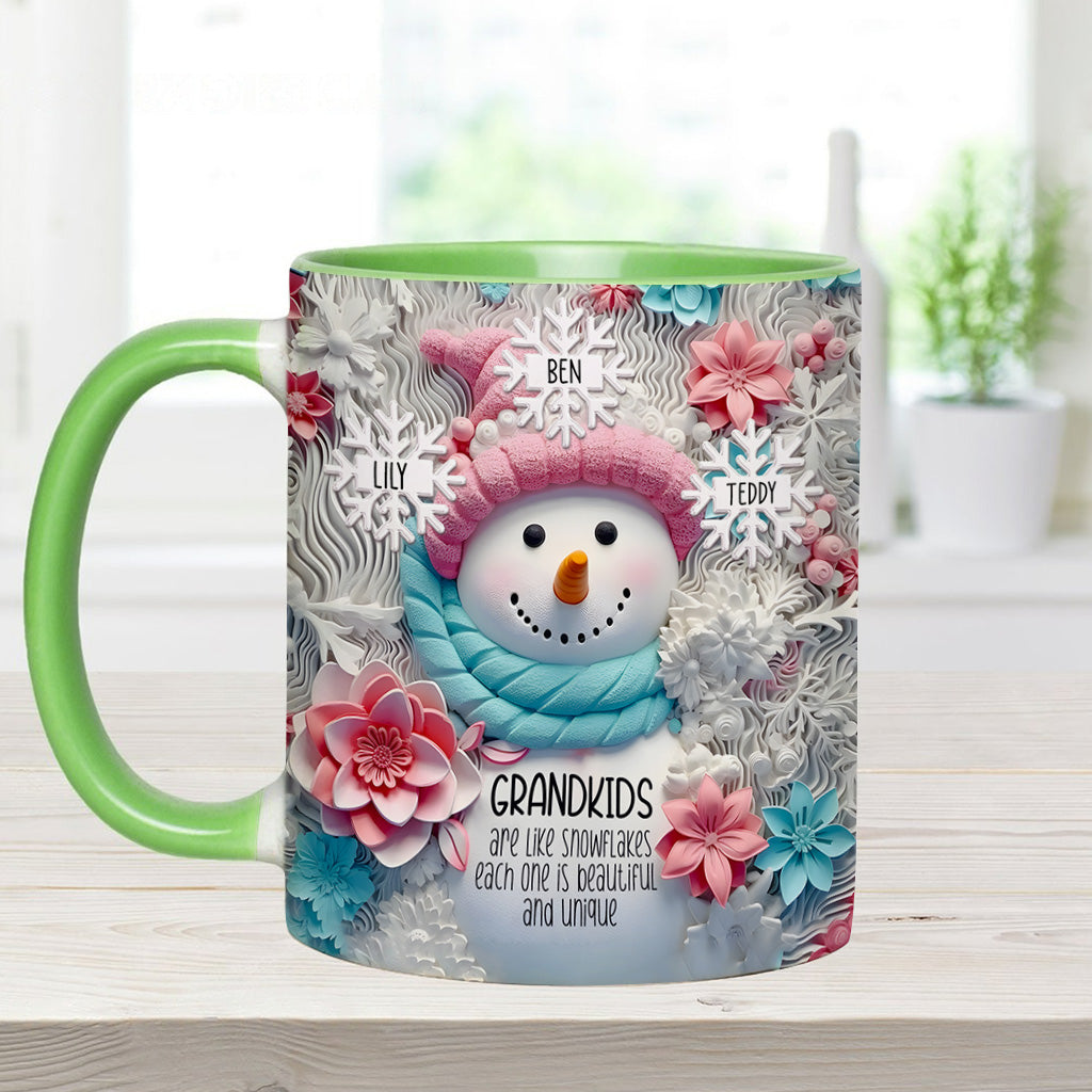 Grandkids Are Like Snowflakes - Gift for grandma - Personalized Accent Mug