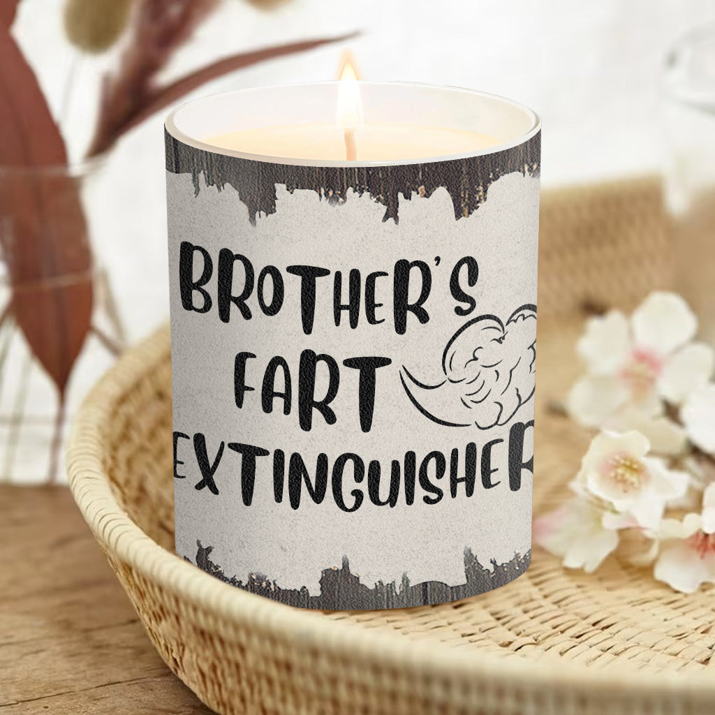 Fart Extinguisher - Gift for dad, grandma, grandpa, mom, uncle, aunt, son, daughter, brother, sister, granddaughter, grandson, husband, wife, boyfriend, girlfriend, friend - Personalized Candle With Wooden Lid